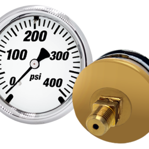 2.5" Dia. Brass Case Gauge, Black Background (-30-