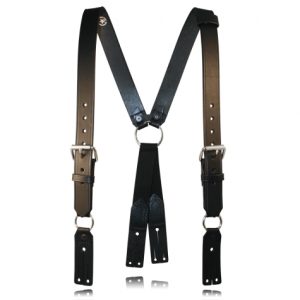 LEATHER SUSPENDERS SHORT BLACK FOR BUTTONS