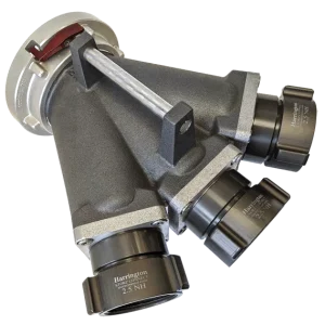 3-way siamese (3) 2.5" FNH x 4" Storz lock outl