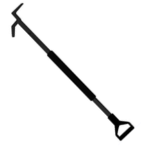 NY Hook, OAL 3',  Black Powder Coat with D-Handle